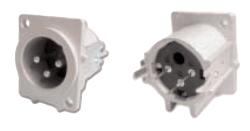 ITT Cannon Male and Female PCB Metal Flange Mount Receptacle, XLM